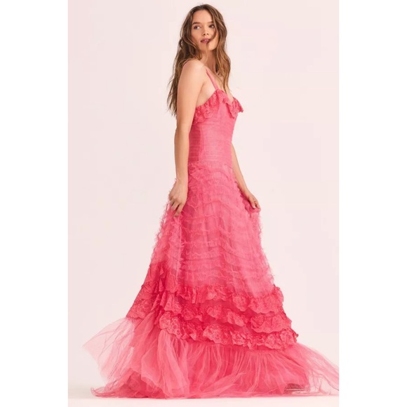 LoveShackFancy Ruffled Gown in Pink Passion - Picture 8 of 14